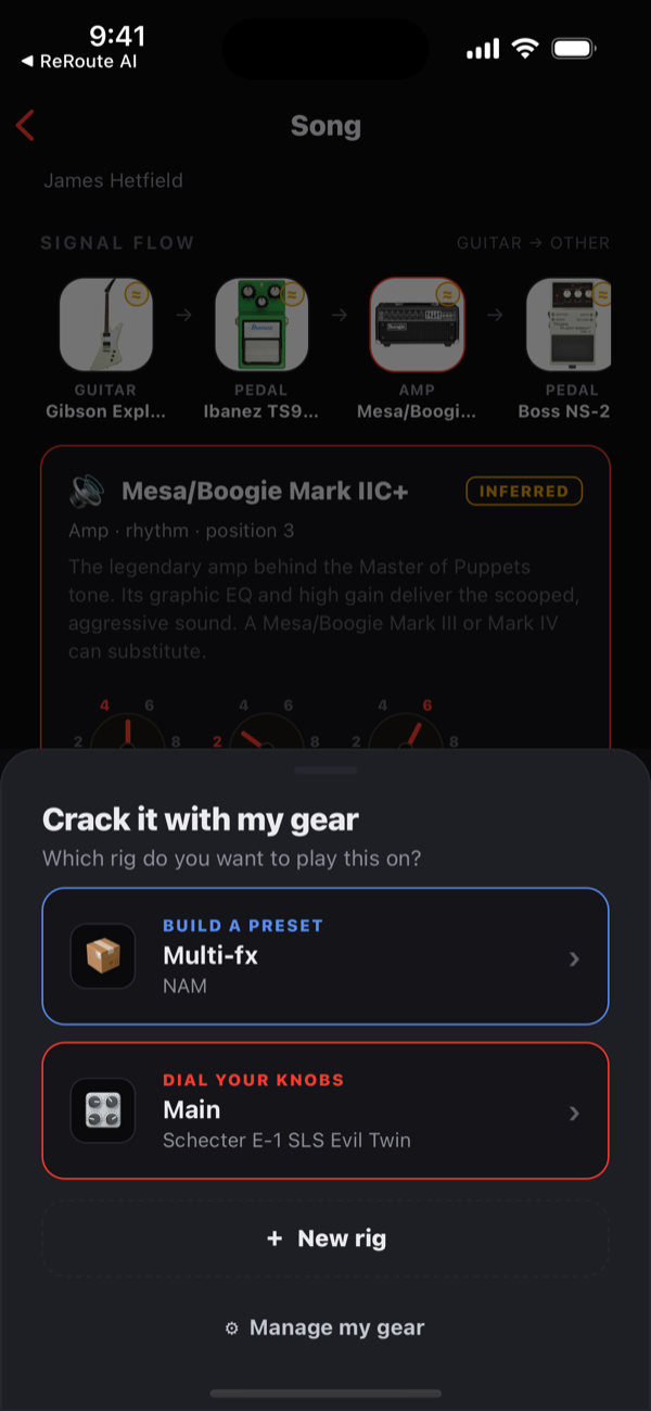 Choosing how to play a cracked tone — build a NAM preset or dial it in on the gear you already own.